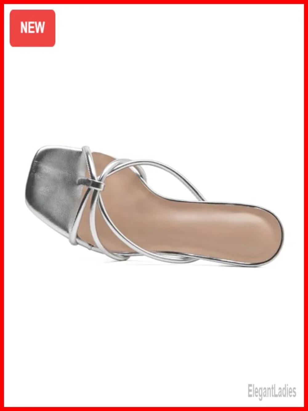Kitten Heels Women Strappy Thong Square Open Toe Slip On Dressy Sandals